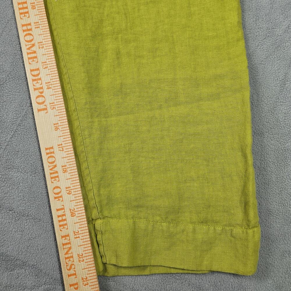 Bryn Walker Pants Women XS Green Linen Cropped Pull On Breathable Minimalist - Picture 12 of 13